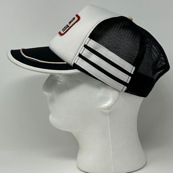 Vintage Bud Light 3 Stripe Trucker Hat Baseball Cap Beer 80s Mesh Snapback White - Picture 9 of 12